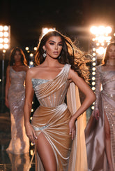 Charmantes ärmelloses Meerjungfrau-Abschlussballkleid mit Perlen verziert und schmalem Partykleid